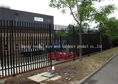 Bolt Down Welded Steel Palisade Fencing Free Standing Edging With Base Plates