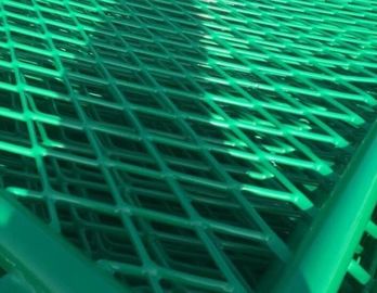 Flatten Green Pvc Coated Expanded Metal Wire Mesh For Security Doors