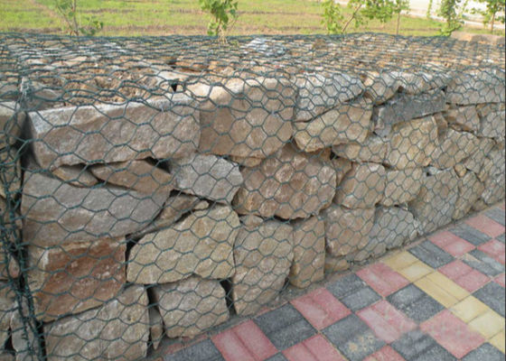 Doppel gedraaide zeshoekige gabion draadnet Landscape Civil Engineering Solutions